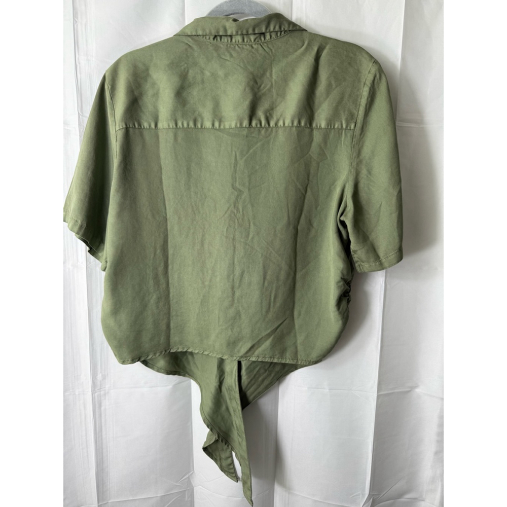 Women's Sanctuary Baja Tie Shirt, Size L, Green - Picture 2 of 9